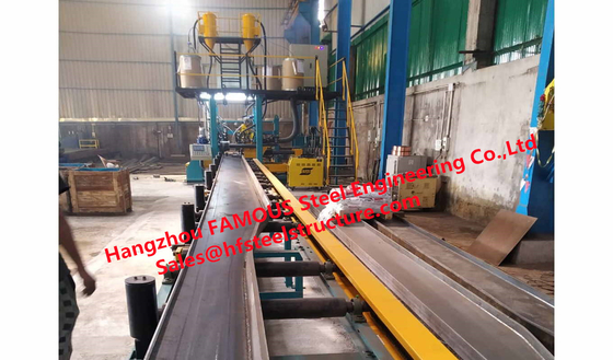 CHINA Proceso general de la construcción del acero estructural que corta la soldadura que empalma que pule el tratamiento de la capa del chorreo con granalla proveedor