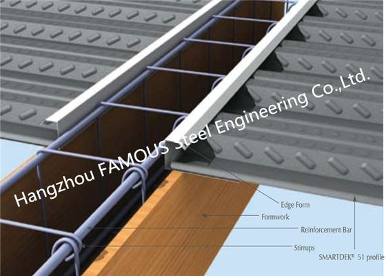 CHINA Decking o Comflor 80, 60, perfil del piso del metal Enlace-DEK del equivalente de la cubierta de piso de 210 compuestos proveedor
