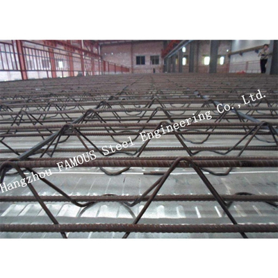 CHINA 0.8 - la cubierta de piso acanalada del metal de 1.5m m reforzó la fabricación de la losa del braguero de la barra de acero proveedor