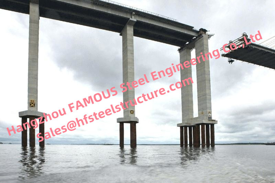 CHINA Fabricación aflautada prefabricada movible de la columna de apoyo del contrafuerte del embarcadero del puente del acero estructural proveedor