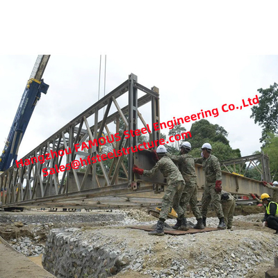CHINA Puente de Bailey militar modular, construcción de la estructura de acero del rescate de la emergencia de los puentes del exceso del ejército proveedor